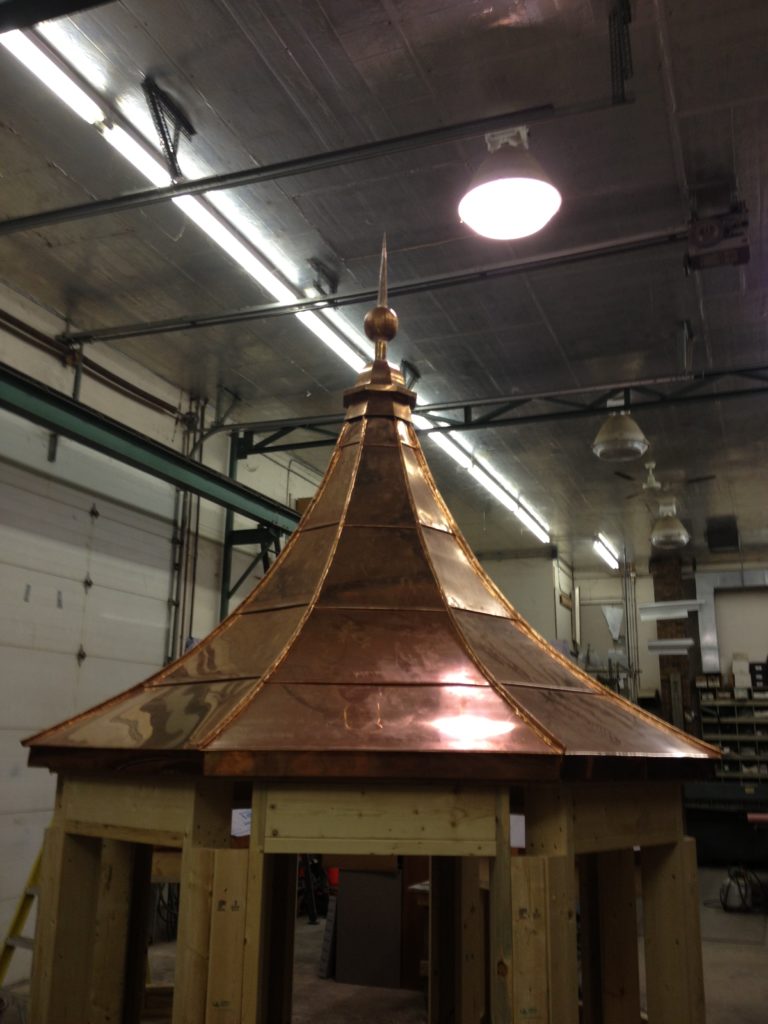 Gazebo copper roofing & finial